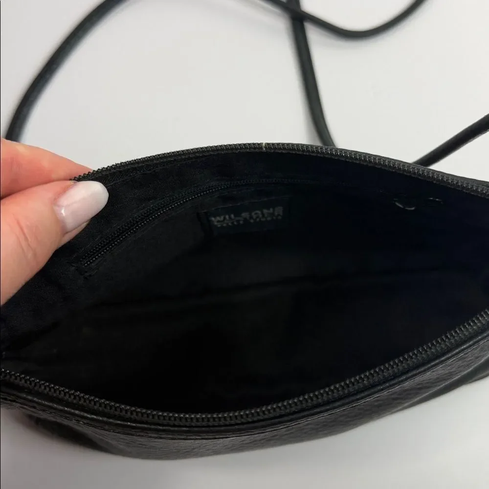 Wilsons Leather Pelle Studio Black Leather Crossbody Bag Purse Shoulder Bag